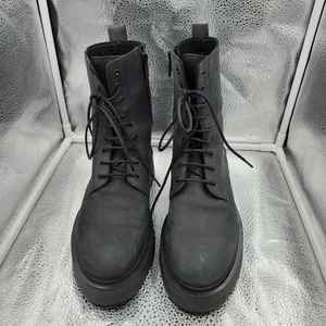 Thursday Boot Company Quest Matte Black Leather Combat Boots Womens Size 8.5 - Picture 1 of 11