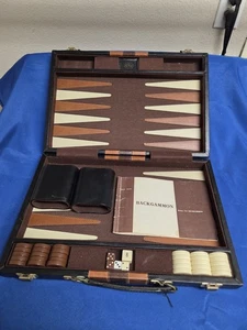 Vintage Reiss Brown Backgammon Set Complete - Picture 1 of 9