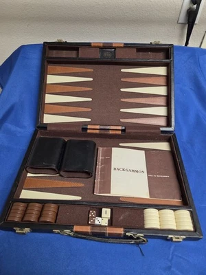 Vintage Reiss Brown Backgammon Set Complete - Image 1 of 4