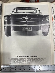 Vintage 1964 FORD Mustang Car Large Ad. Size 15x11 - Picture 1 of 2