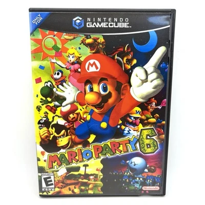 GameCube Mario Party 6 Nintendo 2004 CIB Complete No Manual Reprinted Artwork - Image 1 of 4