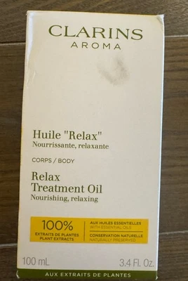 Clarins Aroma Huile Aceite Tratamiento Relax, Nutritivo, Aceite Corporal Relajante 3.4Oz Nuevo Foto 1 de 4