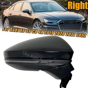 Right Black Side Door Wing Mirror For Audi A6 2019-2022 Electric Turn Signal - Picture 1 of 11