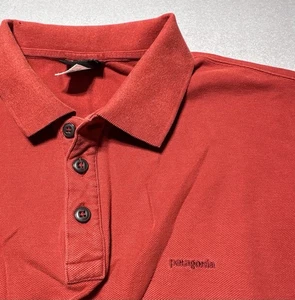 Vintage Patagonia Organic Cotton Polo Shirt Mens Size XL Burnt Orange Rust Color - Picture 1 of 6