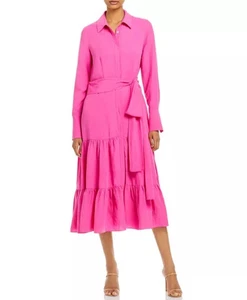 Vestido Camisa Larga Kobi Halperin Talla XL Para Mujer Rosa Dama Lidia Manga Larga en Niveles - Imagen 1 de 10