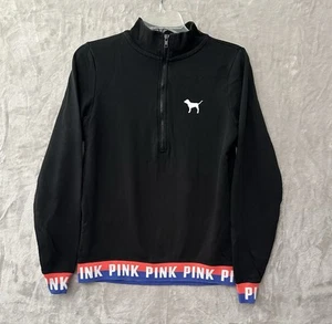 Suéter Pullover Polar Victoria's Secret XSmall Negro Mangas Largas 1/4 Cremallera - Imagen 1 de 10