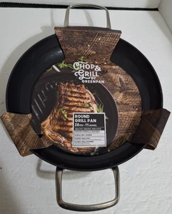 Greenpan Chop & Grill Healthy Ceramic Nonstick, 11" Round Grill Pan Grill Lines - Picture 1 of 8