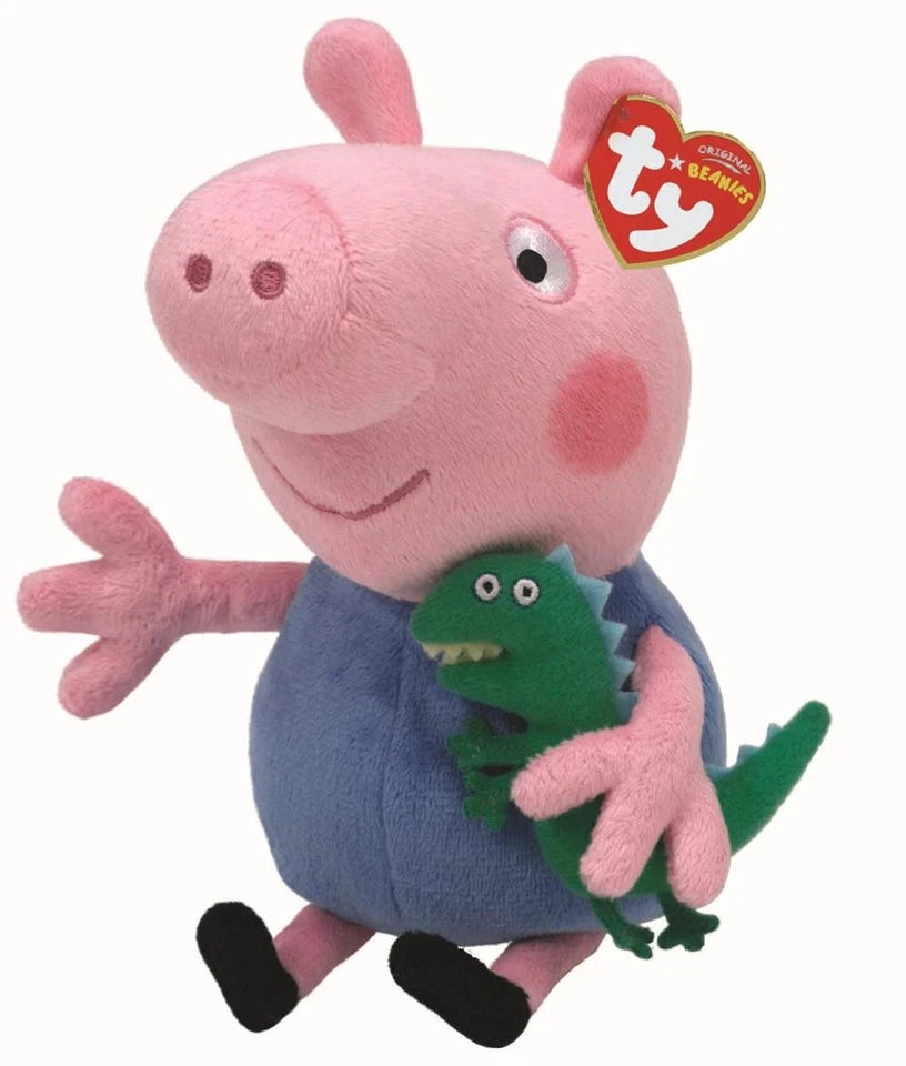 Ty George Pig Plüschtier 15 cm - Schorsch Kuscheltier mit Dino aus Peppa Pig - Bild 1 von 1
