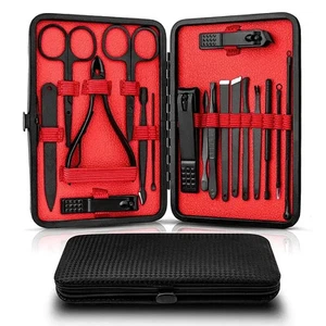 7-teiliges - 24-teiliges professionelles schwarzes Nagelknipser-Set - ultrascharfer Fingernagel und... - Bild 1 von 20