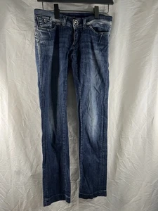 MISS SIXTY DENIM JEANS WOMENS SIZE W28 L34 BLUE DARK WASH LOW RISE STRETCH Y2K - Picture 1 of 13