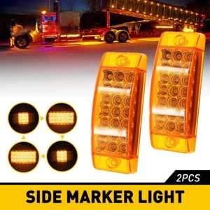 2x 6"Amber 21-LED Clearance Side Marker Lights Truck Trailer Turn Signal Light - Picture 1 of 15