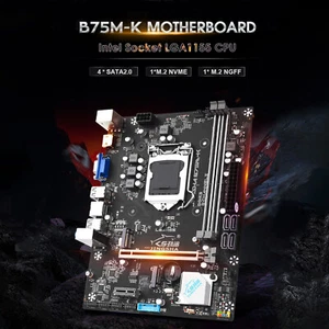 B75M-K Motherboard Computer Desktop Gigabit Network Card DDR3M Memory LGA-1155` - Afbeelding 1 van 15