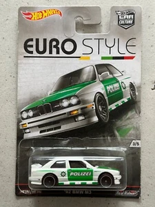 2015 Hot Wheels Euro Style 92 BMW M3 POLIZEI Car Culture Real Riders Police E30 - Picture 1 of 4