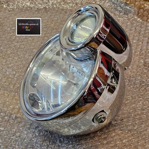 NEW UNIVERSAL CYCLOPS CHROME MOTORCYCLE HEADLIGHT ROUND 6 INCH FIT CUSTOM UK :-) - Picture 1 of 5