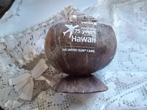 United Airlines Coconut Cocktail Cup 75 Jahre Feier Hawaiian Tiki Bar - Bild 1 von 7