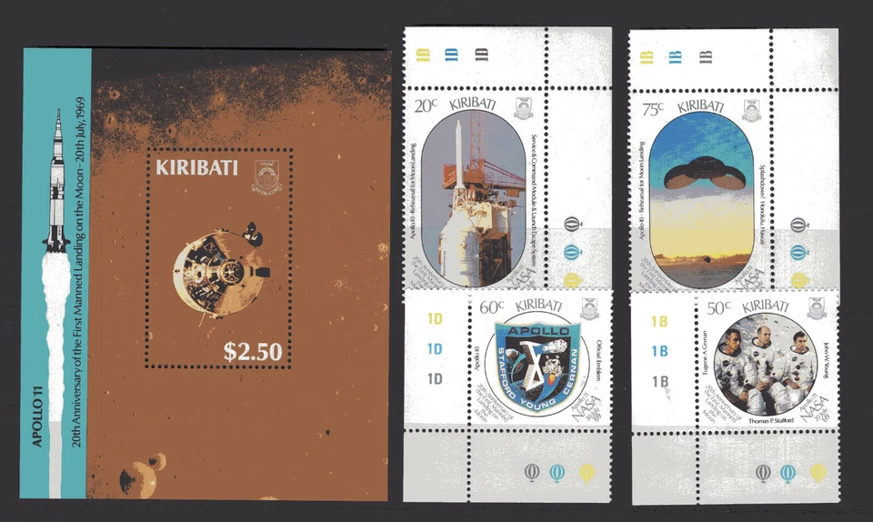 SPACE - KOSMOS, KIRIBATI, YV # 199/202 + BL 11, MNH, VF - Image 1 of 1