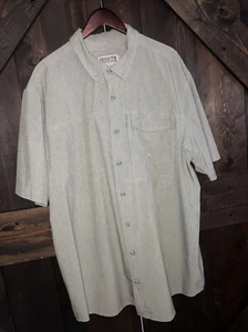 Duluth Trading Co Shirt Mens 2XL Tall Beige Striped Fishing Camp Vented Standard - Picture 1 of 9