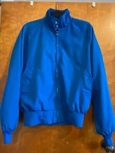 MANHATTAN VINTAGE 80s JACKET ZIP UP BUTTON COLLAR MADE IN USA - Picture 1 of 4