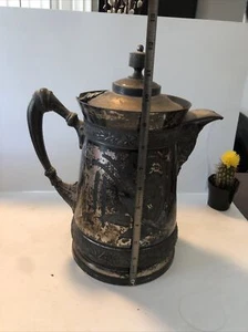 Vintage Rogers & Bros Triple silver plate coffee/tea Pot with lid 12.5" - Picture 1 of 12