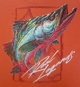 Reel Legends Florida Men's Orange Short Sleeves T-Shirt Cotton Tee Size Large - Picture 1 of 8