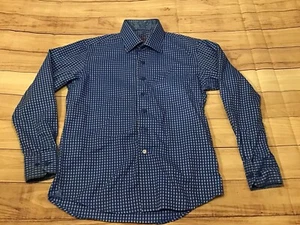 Robert Graham Plaid Blue Button Up Dress Shirt Size Small  - Picture 1 of 6