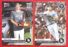 2 Lot-2020 Topps Now-Corey Seager-Top 100 Players/World Series MVP Award-Dodgers