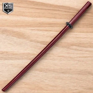 40" Japanese SAMURAI RED WOOD TRAINING KATANA SWORD Cosplay Bokken Kendo - Picture 1 of 4