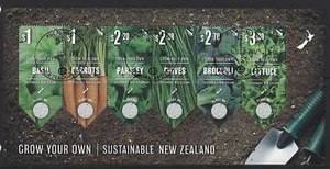 NEW ZEALAND 2017 GROW YOUR OWN (VEGETABLES) MINIATURE SHEET FINE USED - Picture 1 of 1