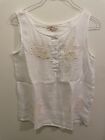 ANTICA SARTORIA WHITE WITH LACE   EMBROIDERY  BEADING COTTON TUNIC/TOP  Size 3