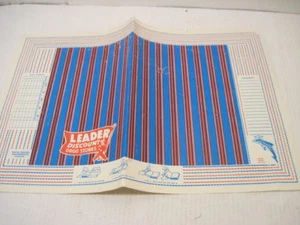 RARE OLD LEADER DISCOUNT DRUG STORES PAPER SCHOOL BOOK COVER CALANDER - Picture 1 of 5
