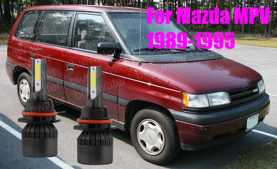 LED For Mazda MPV 1989-1995 Headlight Kit 9004 HB1 6000K White Bulbs Hi-Low Beam - Image 1 of 4