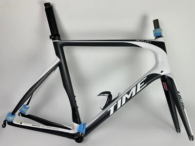 New TIME Skylon XL Rim Carbon Road Frame Fork Frameset White Black France - Image 1 of 4