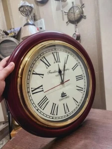 handgefertigte Messing & Holz Wanduhr Franklin Murphy Oxford 16 Zoll - Bild 1 von 2