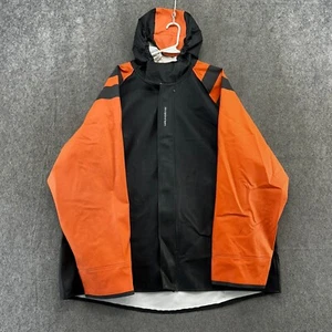 Grundens Jacket Mens XL Black Orange Logo T Snap PVC Fishing Hooded Raincoat - Picture 1 of 23