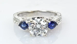 Shane Co Livia Saphir & Lab Created Diamant Verlobungsring 1,63 Karat Größe 5 - Bild 1 von 8