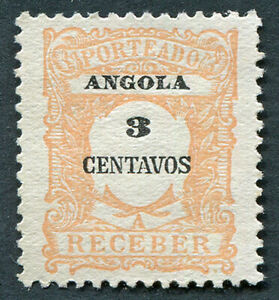 ANGOLA 1921 3c pale orange SGD346 mint MH NG POSTAGE DUE #B03