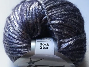 Rock Star #52755 Silver Purple Metallic Sheen Soft Nylon Merino Wool Yarn 50gr - Picture 1 of 7