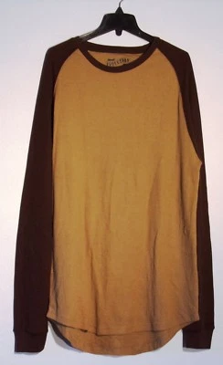 NWT MEN'S EVOLUTION 2XL XXL BROWN KHAKI LONG SLEEVE PULLOVER THERMAL SHIRT #1554 - Image 1 of 4