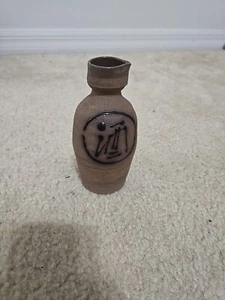 Japanische Sake Flasche Keramik/ Ton gestempelt vom Künstler - Bild 1 von 6