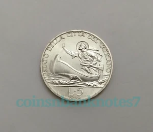 1940 Vatican City 5 Lire Silver Coin, KM #28 Uncirculated / Ship - Picture 1 of 2