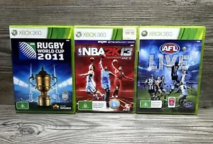 Xbox 360 Sports Game Bundle Lot PAL G Rugby World Cup NBA 2K13 AFL Live Manuals - Picture 1 of 12