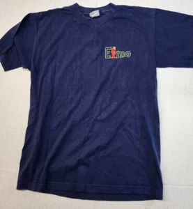 Vintage Y2K Sesame Street Embroidered Elmo Tshirt Large Navy Single Stitch USA - Picture 1 of 8