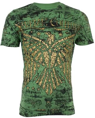 Camiseta XTREME COUTURE by AFFLICTION Para Hombre Connect Eagle Wings Verde S-3XL NUEVA CON ETIQUETAS Foto 1 de 4
