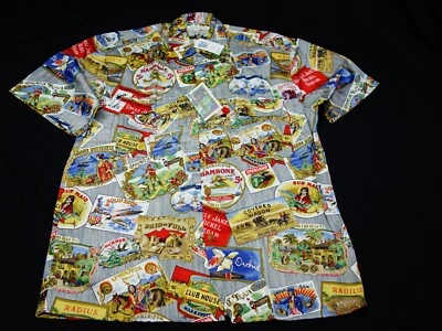 NEW! REYN SPOONER CAMP SHIRT  -XL CUBAN CIGAR SMOKE HAVANA INDIAN JAPAN USA LAWN - Image 1 of 4