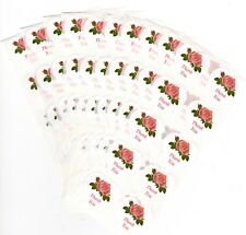 Dziękuję Rose Naklejki Różowe Białe Etykiety Pieczęci Kwiatowe Na Zaproszenie Prezent Prosty