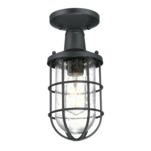 Outdoor Ceiling Light Balcony Crestview Ceiling Lamp E27 Light Terrace Black - Picture 1 of 2