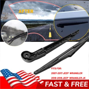 Pair Rear Windshield Wiper Arm & Blade for 07-17 Jeep Wrangler 08-18 Wrangler JK - Picture 1 of 10