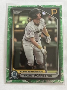2024 Bowman Chrome Garret Forrester Green Lunar Refractor Pittsburgh Pirates BCP - Picture 1 of 2