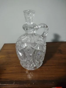 Antique American Brilliant cut glass demijohn decanter with stopper - Picture 1 of 3