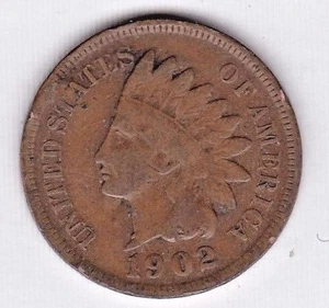 1902 INDIAN HEAD CENT in FINE condition :~ PLEASE SEE THE SCAN stk t6 - Picture 1 of 4